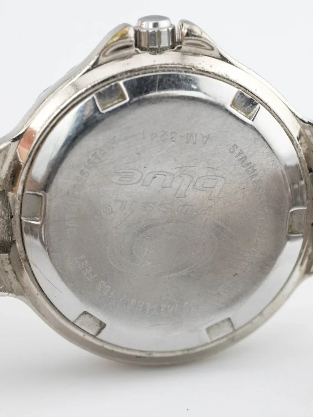 FOSSIL Blue AM-3241 Diver Bezel Steel Quartz Analog Women's Watch New Battery